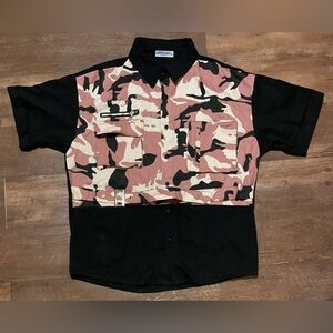 Aelfric Eden unisex pink Camo cargo belted punk Streetwear baggy shirt large